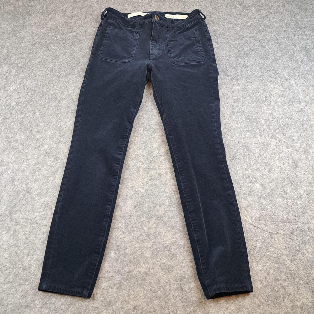 Pilcro Letterpress Pants Womens 27 Navy Blue High-Rise Skinny Corduroy Pockets